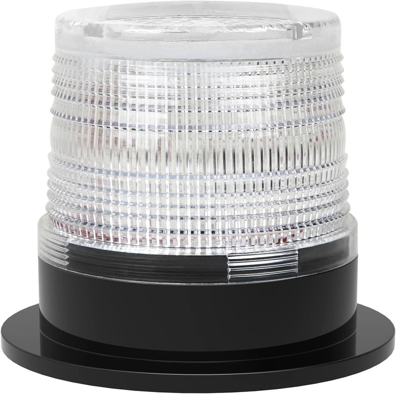 Aolyty Solar Strobe Warning Light with Strong Magnetic Base LED Warning Lamp Super Bright Solar Safety Flashing Light Waterproof for Construction, Traffic, Factory, Crane Tower, Dock (White) - Image 1